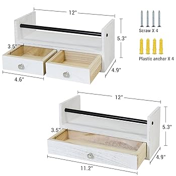 Amazon.com: Y&ME YM Bathroom Shelf with Drawers Set of 2