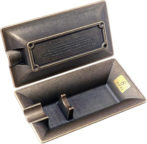 XIFEI Cenicero de cigarro vintage de moda ceniceros de cigarro de color bronce ceniceros de cigarro de una sola ranura diseño (bronc