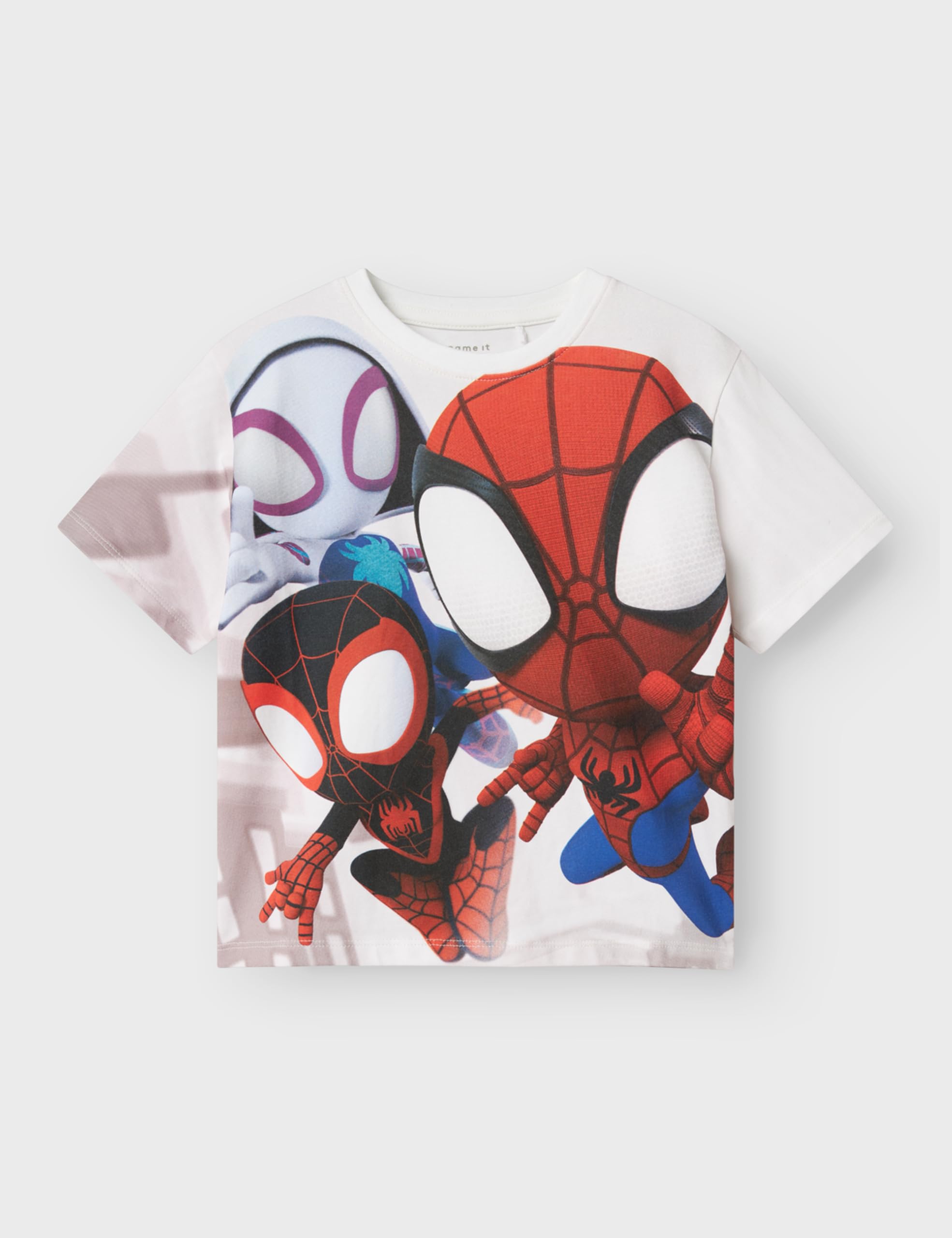 NAME IT Nmmmario Spider Nreg Ss Top Mar chłopięcy, Bright White, 98