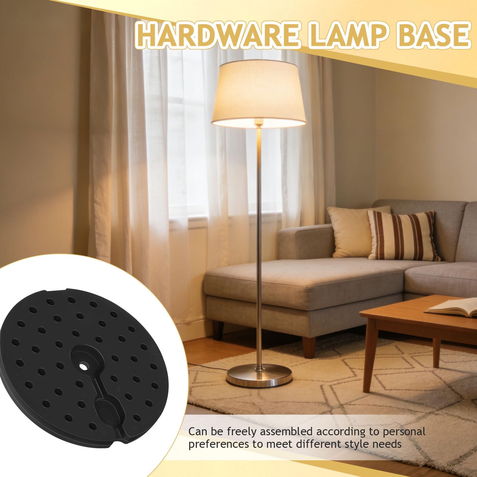 MERRYHAPY Base Lestée pour Lampadaire en Fer 27 Cm X 2,2 Cm Surface Lisse, Accessoire Stabilisateur pour Usage Bureau et Salon
