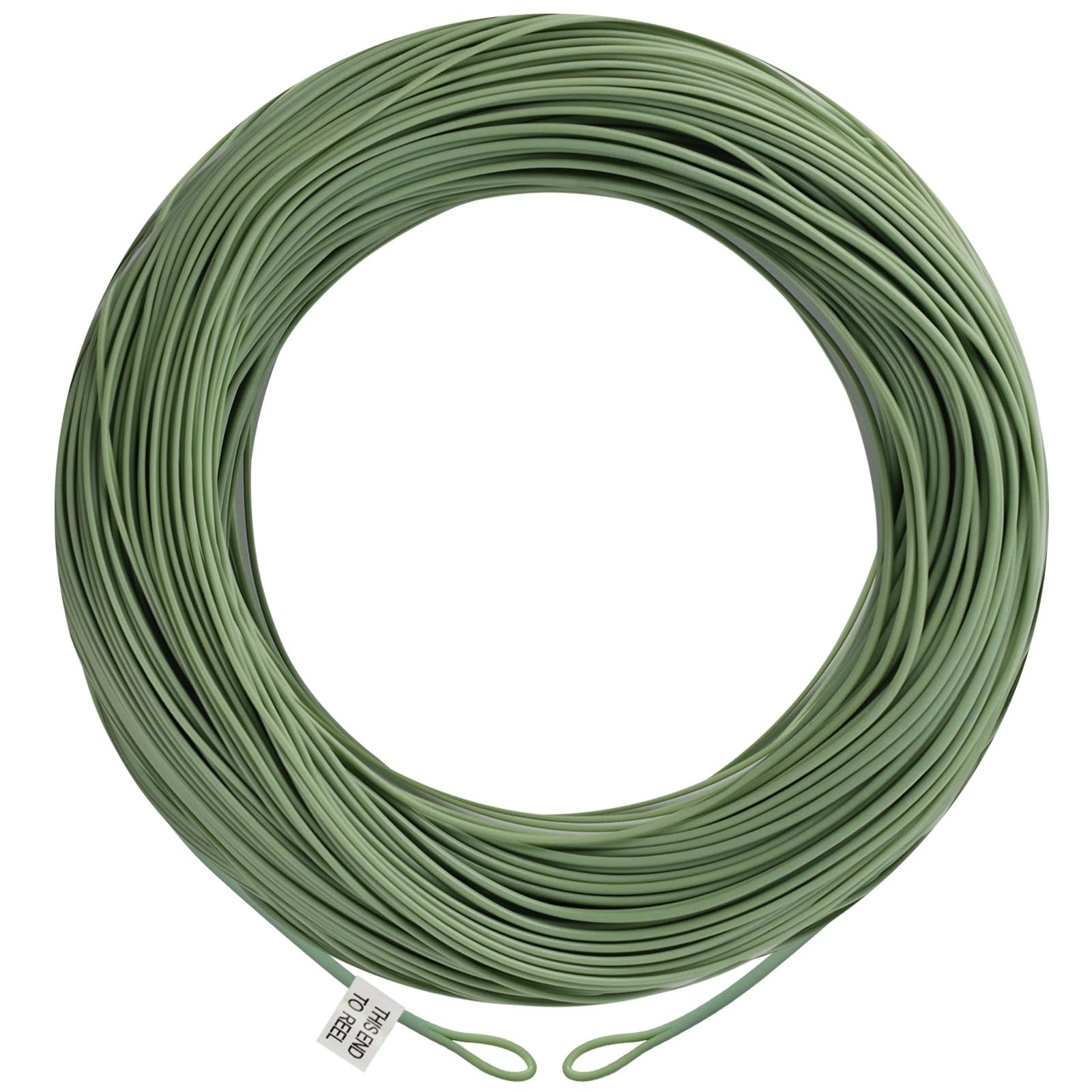 Maxcatch Fly Fishing Line with Two Welded Loops, Weight Forward Floating, 100FT, Multiple Colors, WF1F-WF9F, for Freshwater Fly Fishing (Moss Green with 2 welded loops, WF6F)