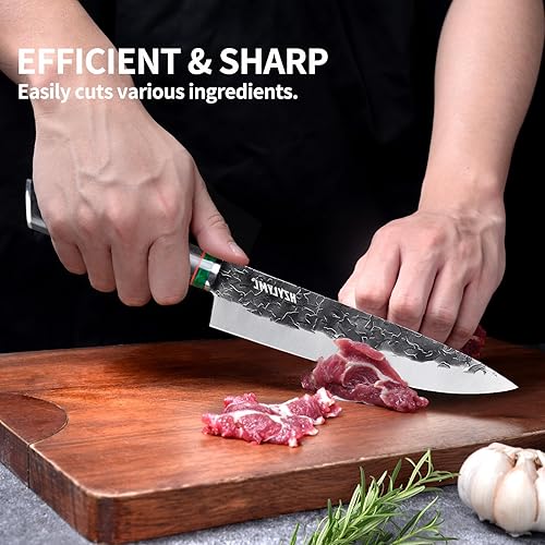 Miniatura 5 de Cuchillo de chef japonés Gyuto de 8 pulgadas, cuchillo de cocina afilado HC Steel Home Essentials, cuchillo de cocina profesional forjado a mano,