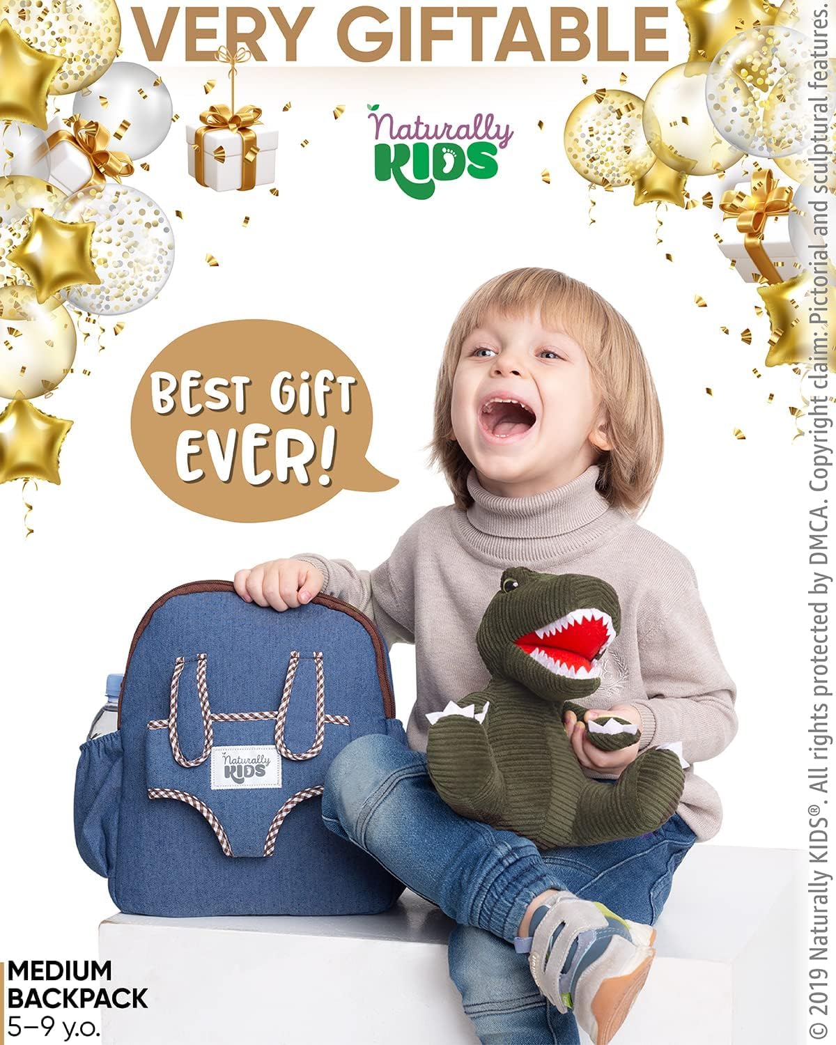 Naturally KIDS Plecak dla malucha z wypchanymi zwierzętami, prezenty dla maluchów dla chłopców i dziewcząt