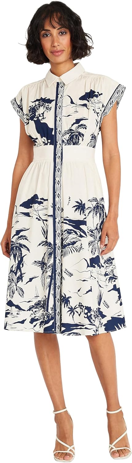 Maggy London Womens Collared Neck Button Down Dress | Multi Occasion Dresses for Women