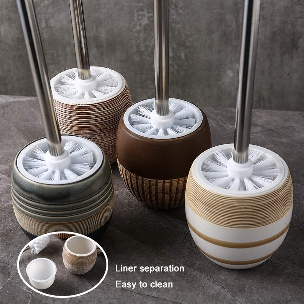Escobilla Baño/Escobilla y Portaescobillas de Baño Hechos a mano del tocador de cerámica del cepillo titular de ajuste creativo baño de mango largo cepillo de limpieza de la manija del acero inoxidabl