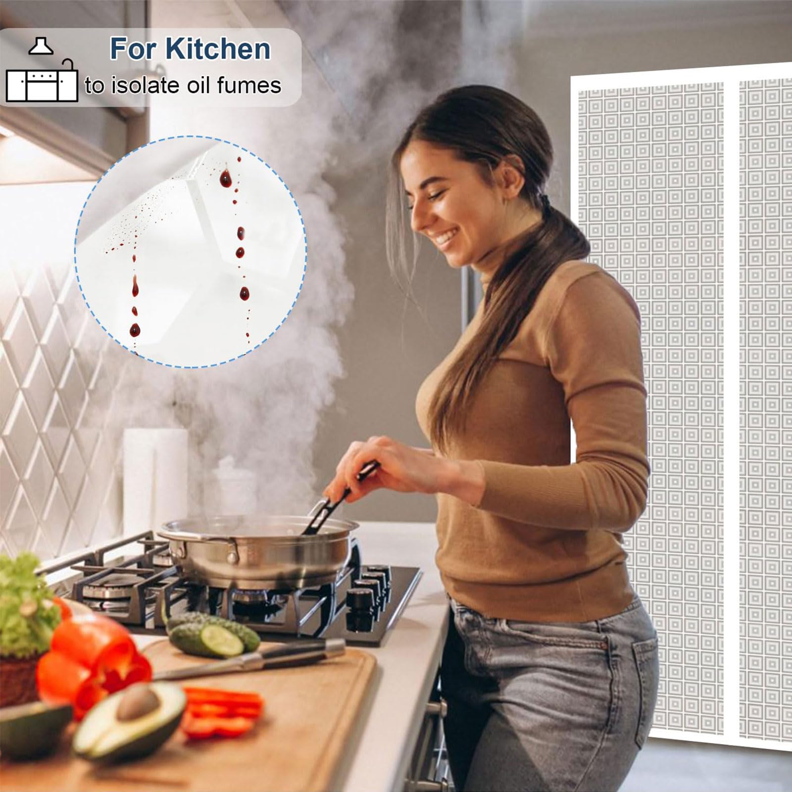 Risareyi Magnetic Thermal Insulated Door Curtain Semi-Transparent EVA Door Cover Anti-Dust Waterproof Windproof Auto-Closing for Living Room No Drilling - Image 3