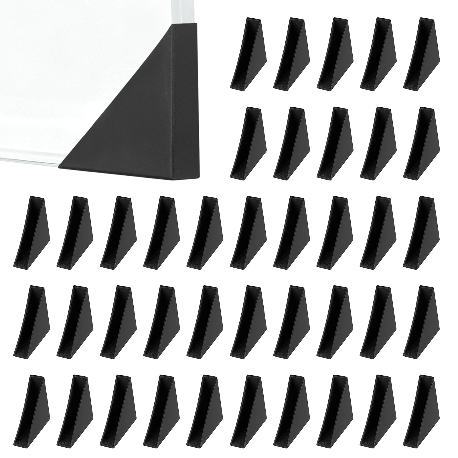 sourcing map 9x35mm Triangle Plastic Corner Protector Black 40Pcs