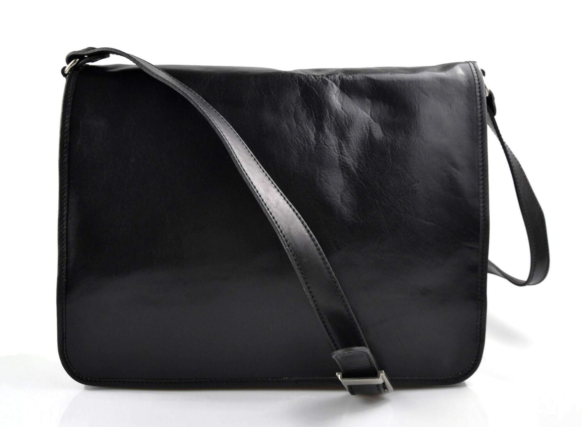 Borsa messenger uomo donna borsa a tracolla postino vera pelle made in Italy business borsa ufficio nero