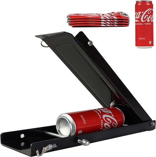 Trituradora de latas de metal, 12 y 16 onzas. Plegable plano de fácil almacenamiento, no requiere montaje en pared