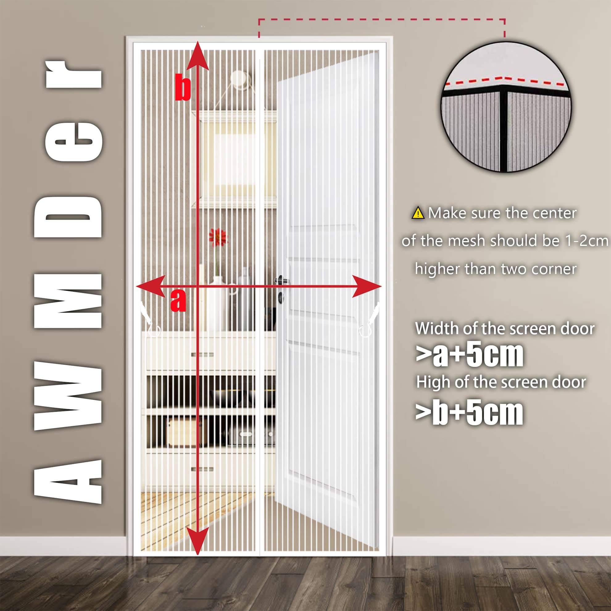 Magnétique Moustiquaire Porte Rideau Anti Mouche Bande Adhésive 90cm