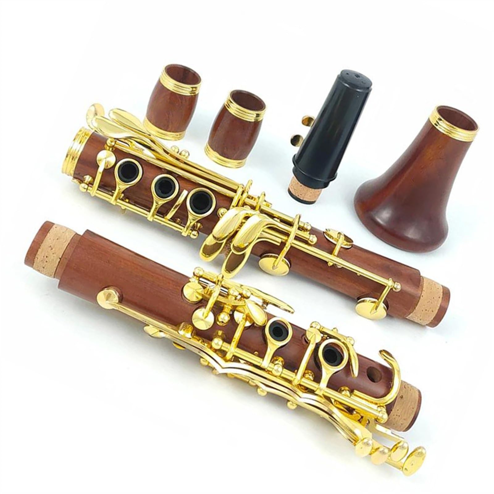 Corpo In Legno Di Sequoia Chiavi In ​​Do Clarinetto Chiavi Placcate In Oro Kit Clarinetto Con Custodia