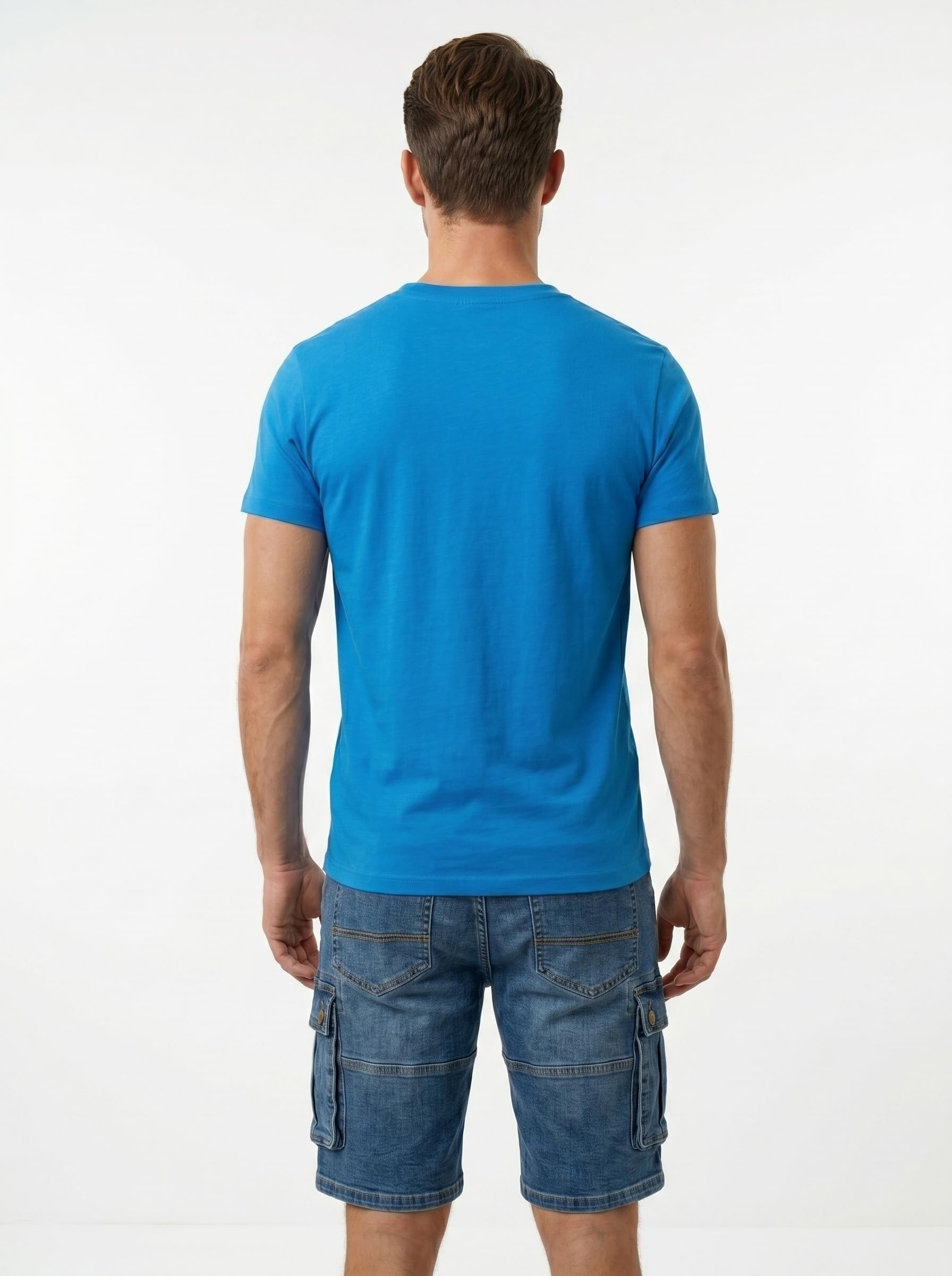 Camisetas de manga corta con cuello en V para hombre, estilo casual, paquete de 6