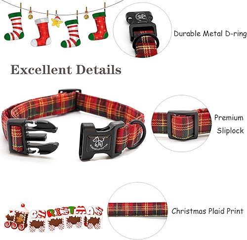 Miniatura 8 de Elegant little tail Collar de Navidad para perro, collar de hombre de jengibre rosa para mascotas, collar duradero para perros para niñas o niños,