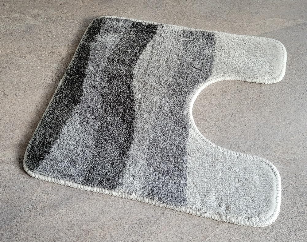 Tapis de bain WC gris blanc 50x50 Kleine Wolke Miami en tissu