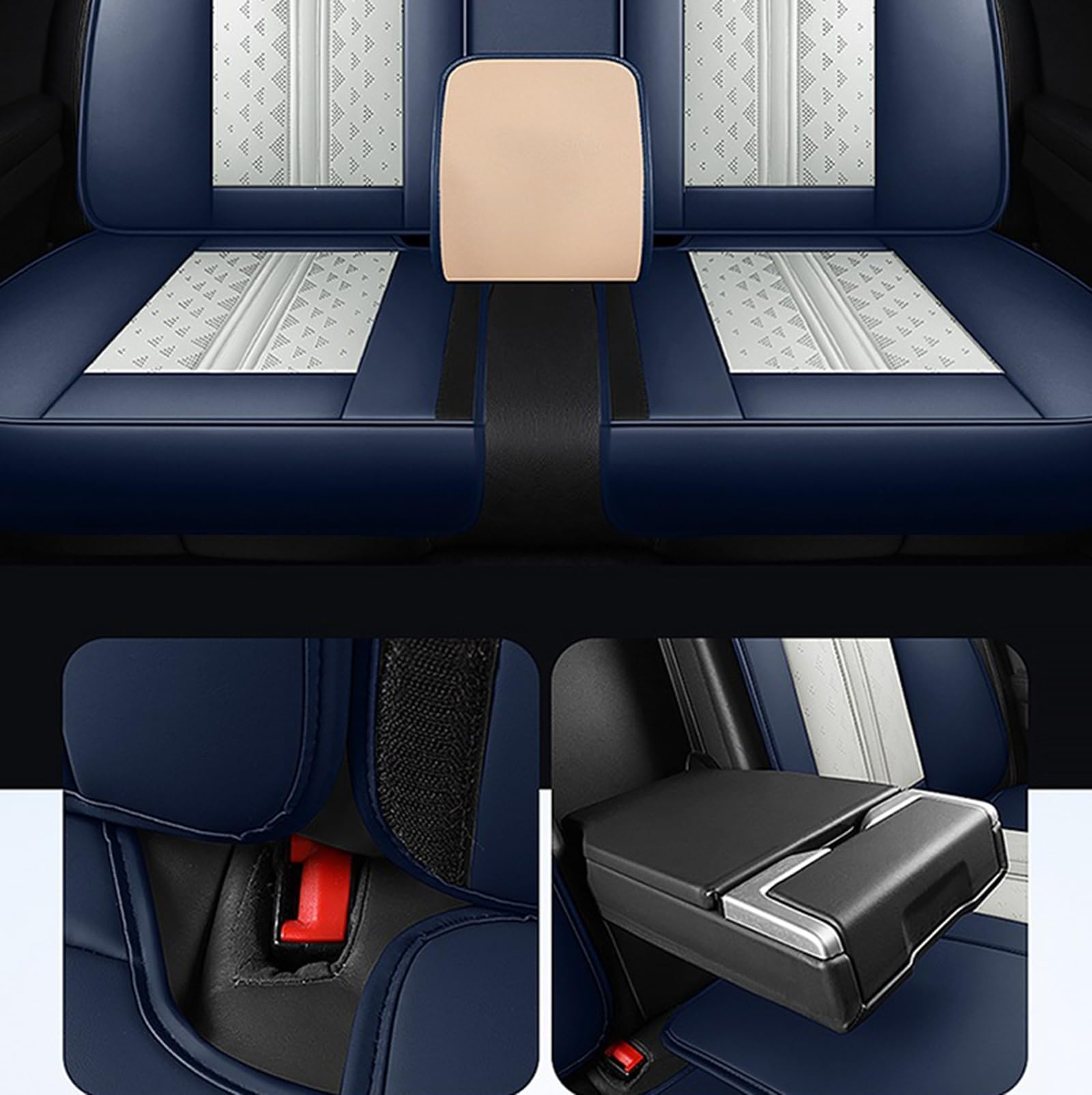 Coprisedili per Auto universali in Pelle Copertura Completa, | SUV e camion, protezione per sedile automobilistico in pelle PU premium con design antiscivolo