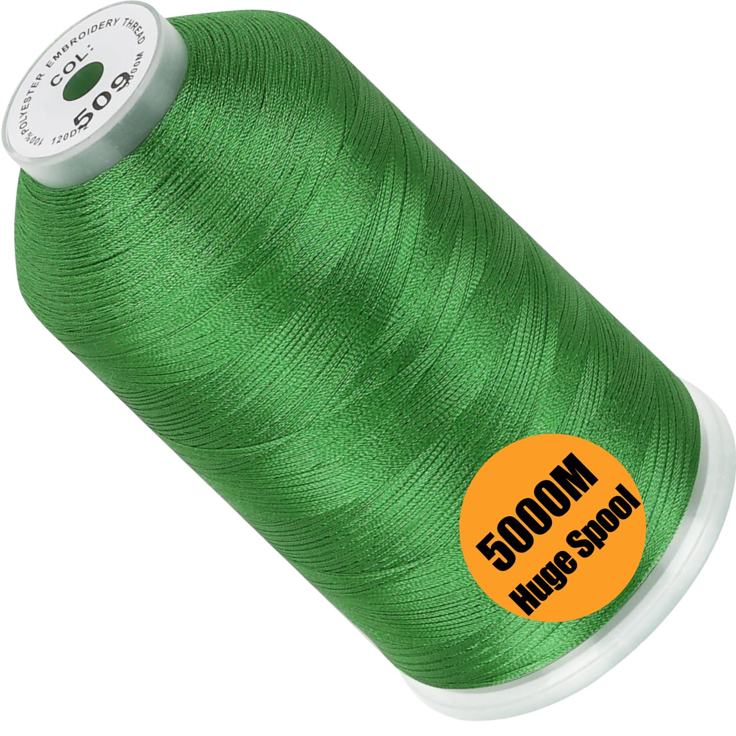 New brothread 5000M Huge Spool Embroidery Machine Thread - Leaf Green