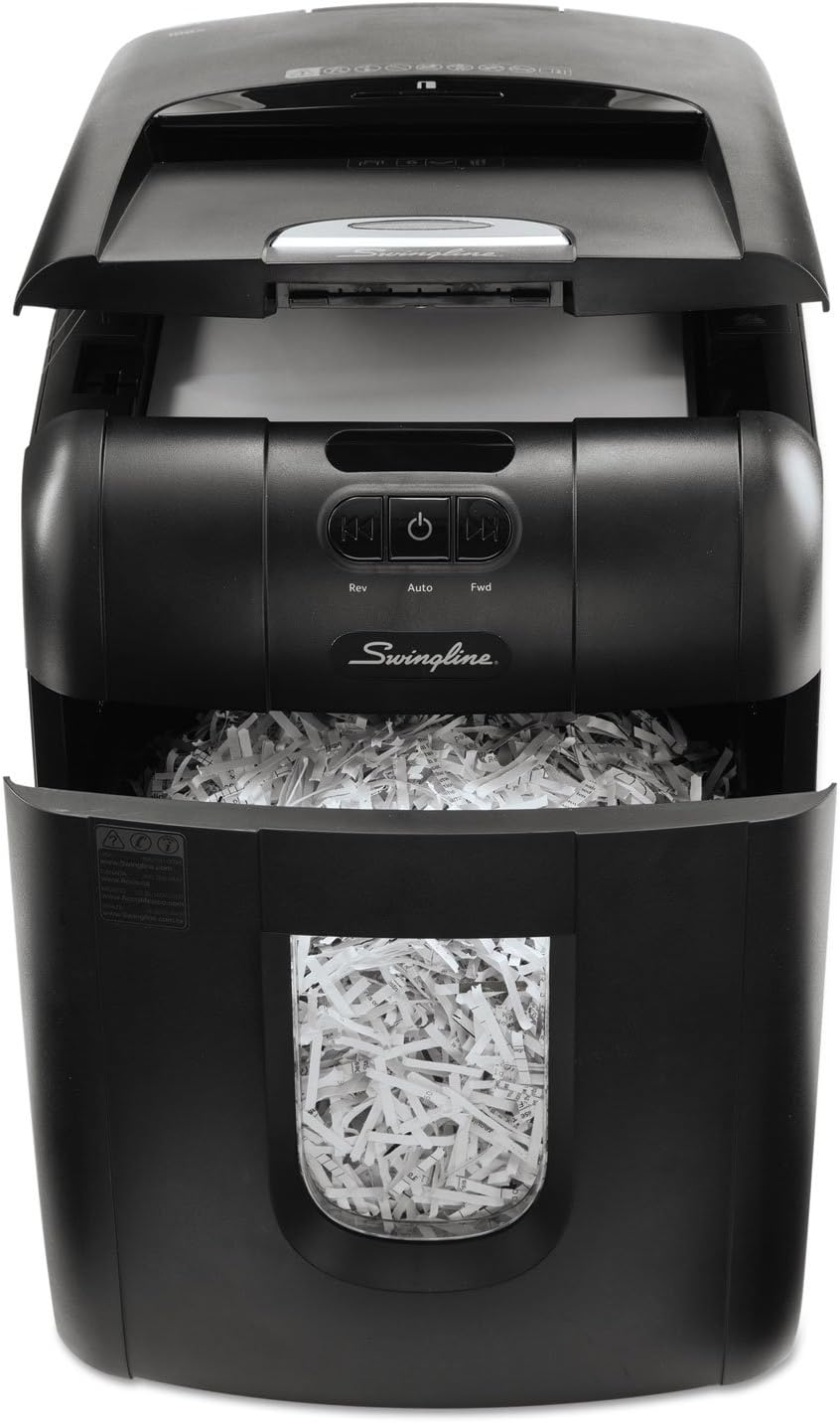 GBC Paper Shredder, Auto Feed, 130 Sheet Capacity, Super Cross-Cut, Small Home Office Shredder, Stack-and-Shred 130X (1757571) , Black - Image 1 of 9