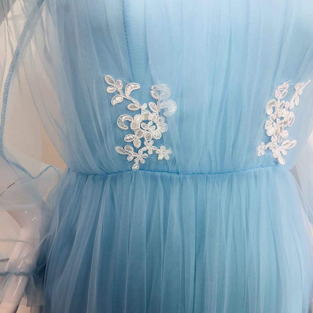 Vestido de noche para mujer, festivo, largo, elegante, para bodas, invitadas de boda, vestido de noche de gasa, línea A, cuello en V, vestido de fiesta, vestido de fiesta, largo hasta el suelo, A34