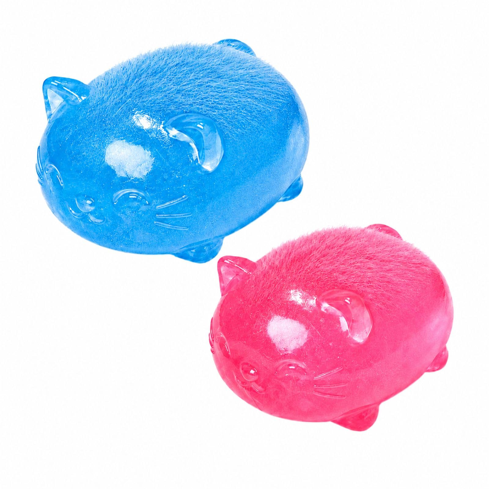 suction 2 PCS Cat Squishy, Sugar Squishy, Adorable Decor for Home and Office, For Squishies Lovers and Cat Enthusiasts, Blue and Purple