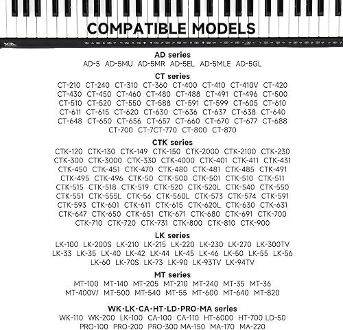 Miniatura 4 de Adaptador de corriente de cargador Casio de 9V AC/DC compatible con Casio Piano AD-5 AD-5MU, teclado Casio WK-200 WK-210 CT-360 CTK-496 CTK-500