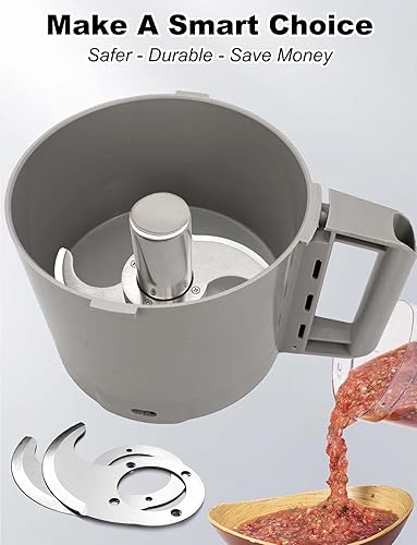 Miniatura 7 de 27055 Blade para robot Coupe procesador de alimentos R2, R2N, R2B, R2U, R201, R211, con carcasa de acero inoxidable y 2 cuchillas de repuesto, sin