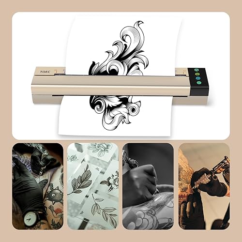 Miniatura 7 de ATOMUS Máquina de la plantilla de la transferencia del tatuaje, mini impresora térmica de la copiadora conectó la computadora del teléfono portátil