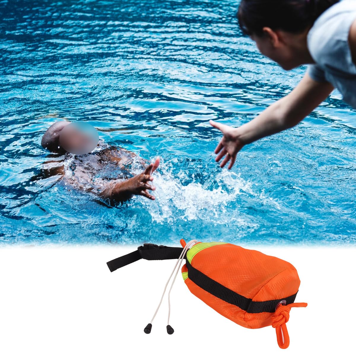 Schwimmender Wurfsack für den Außenbereich – Tragbare, gut sichtbare Wurfleine mit Seil für Camping, Rafting und Outdoor-Arbeit