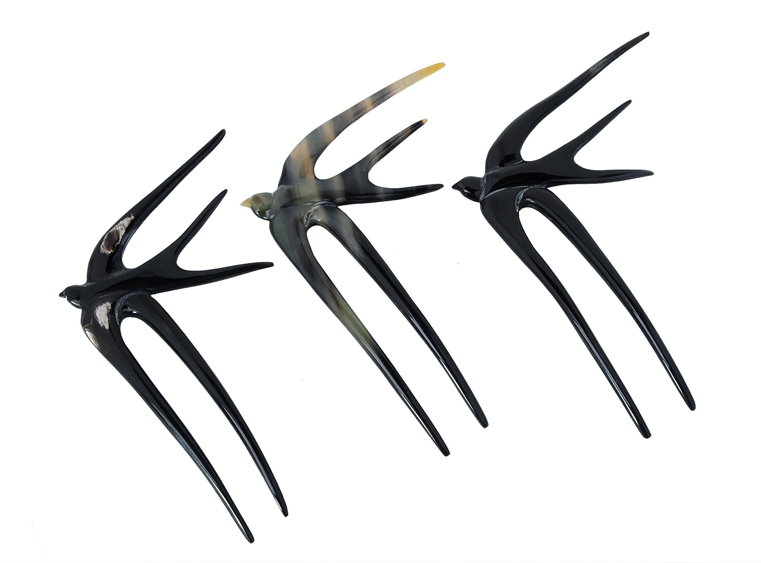 Handmade Buffalo Horn Hair Fork Swallow Bird Hair Sticks Marycrafts Buffalo Horn Swallow Bird Hair Fork Hair Sticks  main image 4