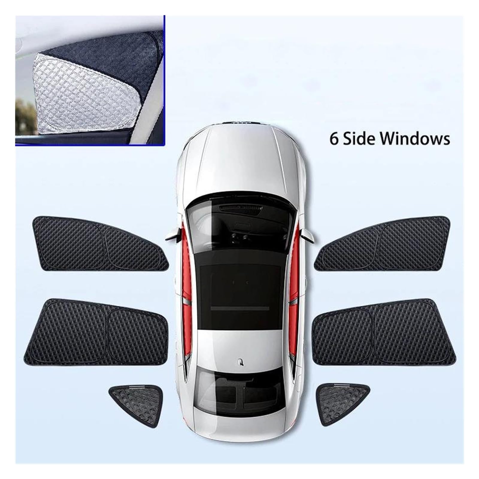 Parasole Auto Parabrezza Interno Per Tesla Per Model Y Parasole Argento Sia Anteriore Che Posteriore Sinistro E Destro Parasole Isolamento UV Parasole(6p side window)