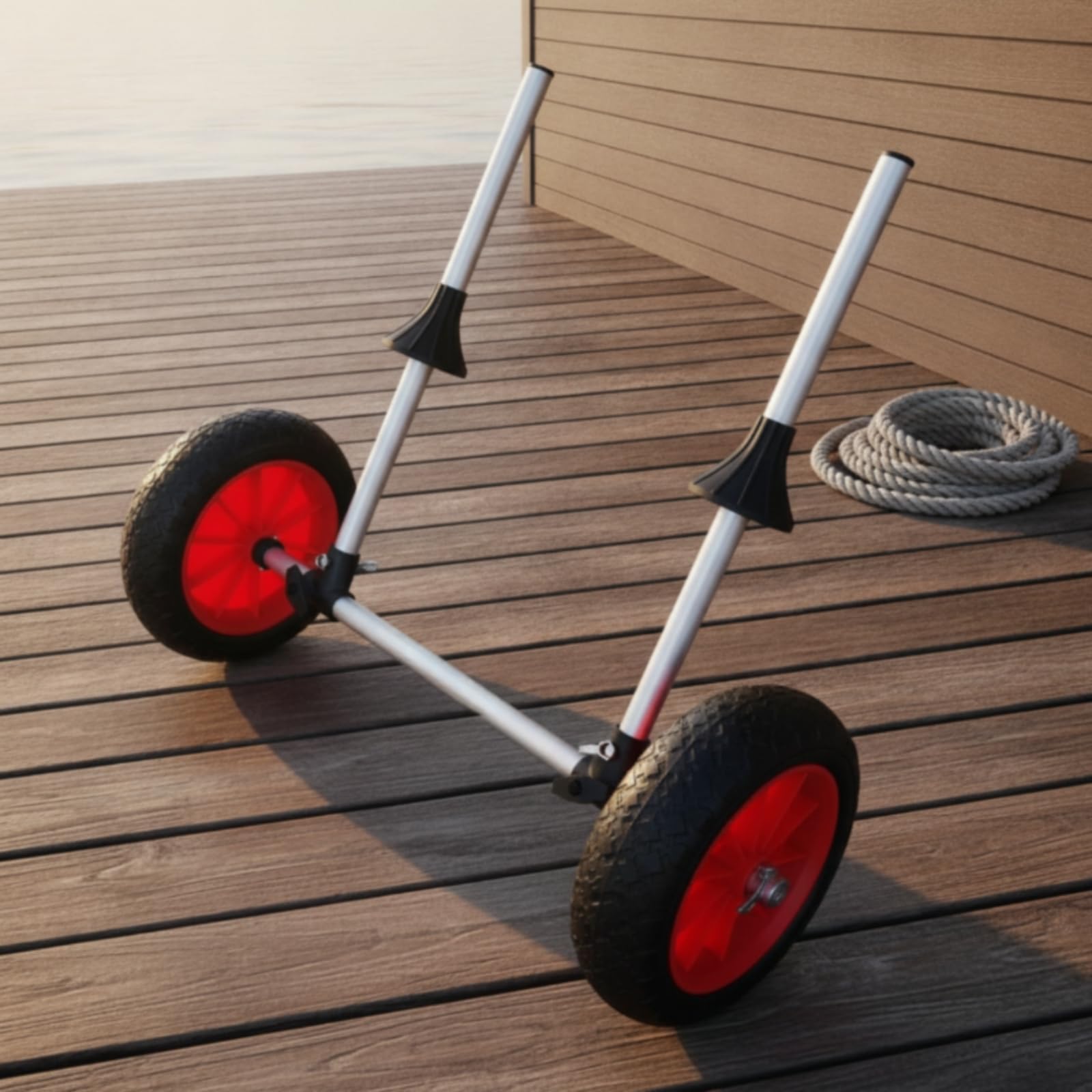 Harilla Carrito Plegable para Kayak con Estructura Aluminio Aviación y Ruedas Goma Grans para Transporte Suave en Suelta y Piedra Acuado para Uso en Ríos