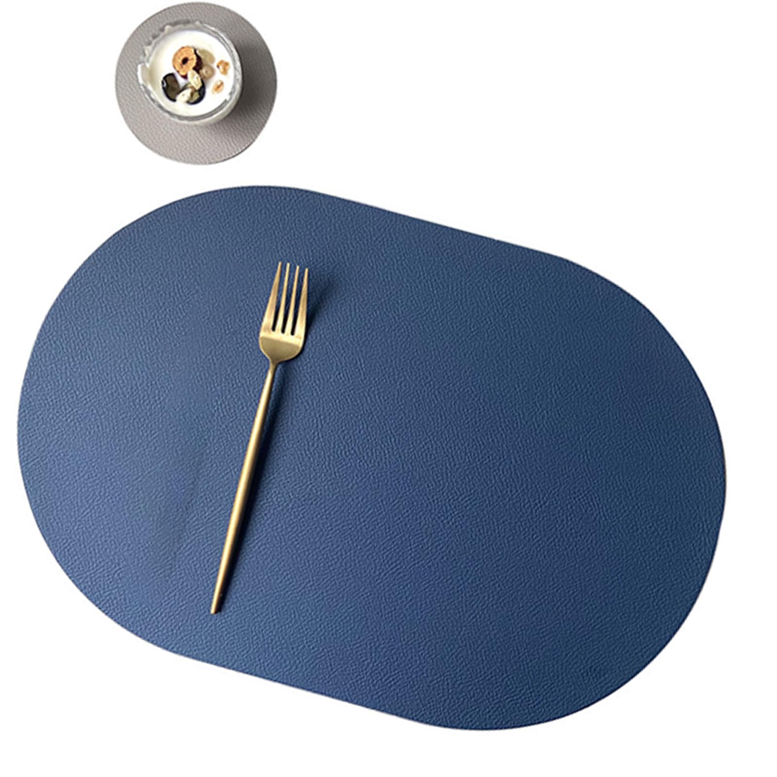 PU Placemats Oval Shape Coasters Spill Proof Dining Table Decoration Place Mats Contemporary Cup Mats