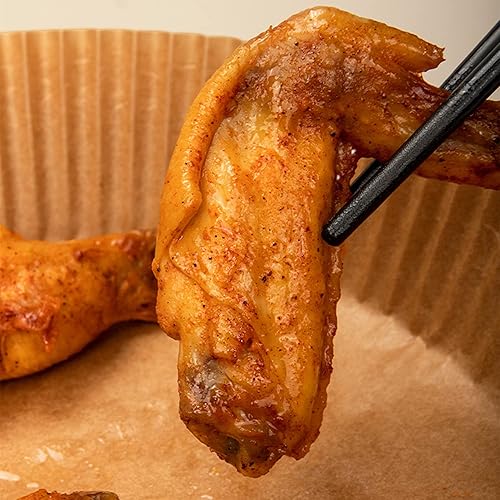 Miniatura 5 de Forro de papel desechable para freidora de aire, 6.5 pulgadas, antiadherentes, papel para hornear, hojas de papel pergamino redondas (100)