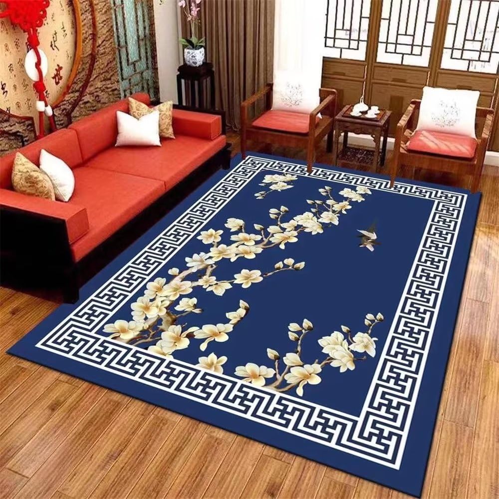 Baby Zimmer Deko Retroabstraktion Bedroom Carpet blau Creative Home Teppich Outdoor Teppich Für Terrasse Baby Zimmer deko küchenteppich rutschfest180x250CM