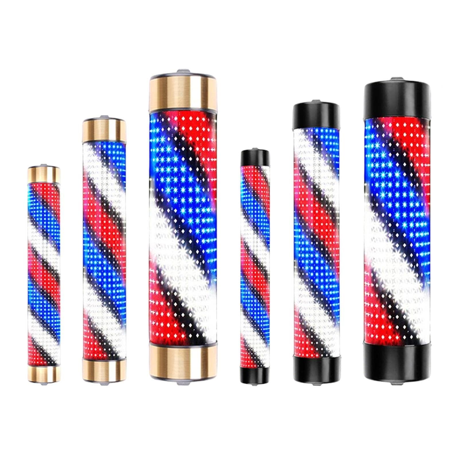 Lampa ścienna LED Wodoodporny Słupek Do Salonu Fryzjerskiego Obrotowe Światło Salon Fryzjerski Kryty Neon Oświetlenie Wiszące Na Ścianie Piękno W Paski balkonu, korytarza(Black,15x125cm)