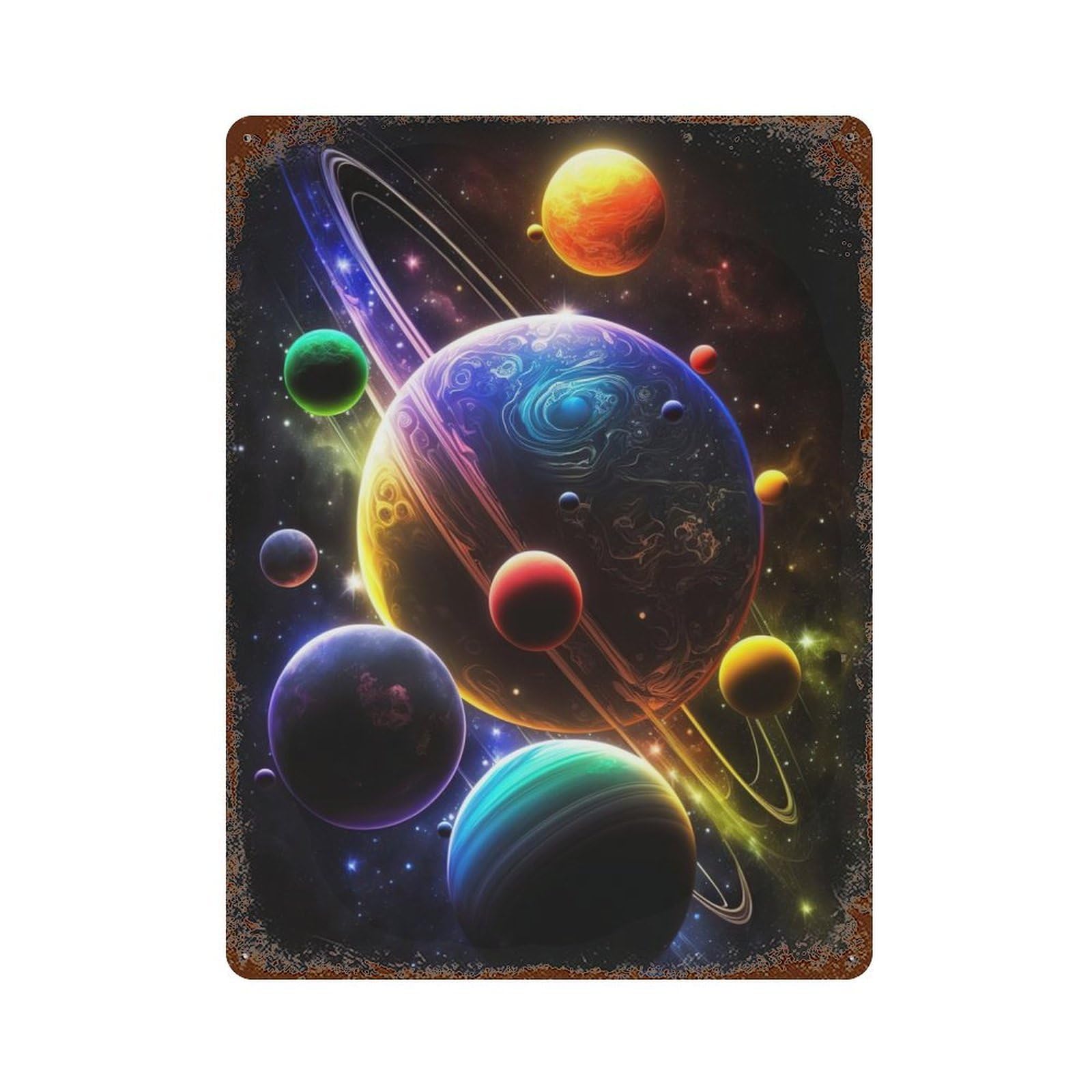 Extraterrestrial Odyssey Decorative Tin Sign 15.7"x11.8", for Farmhouse, Kitchen And Entryway Decor, Shabby Chic Decor