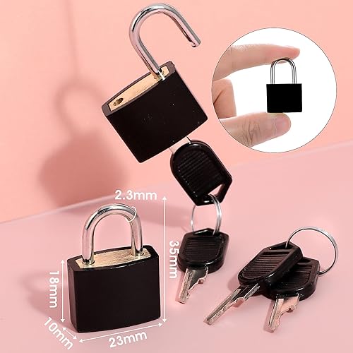 Miniatura 2 de Cerraduras de maleta con llaves, 0.9 in de color de equipaje cerraduras de metal mini candado con llave candado pequeño candado candado candados 2