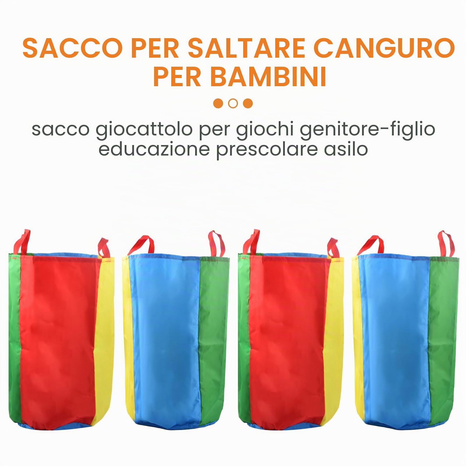 4 Pezzi Sacchi da Gioco del Salto, Sacco da Corsa per Bambini Adulti, Borse da Gara di Salto per Compleanno Festa Attività Familiari
