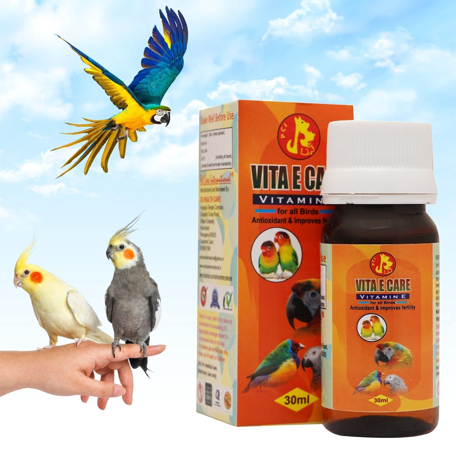 Pet Care International (PCI) Vita E Care || Essential Vitamin Feed || Healthy Bird Healthcare || (30ml x 2) (B096KQSWY3) Amazon Price History, Amazon Price Tracker