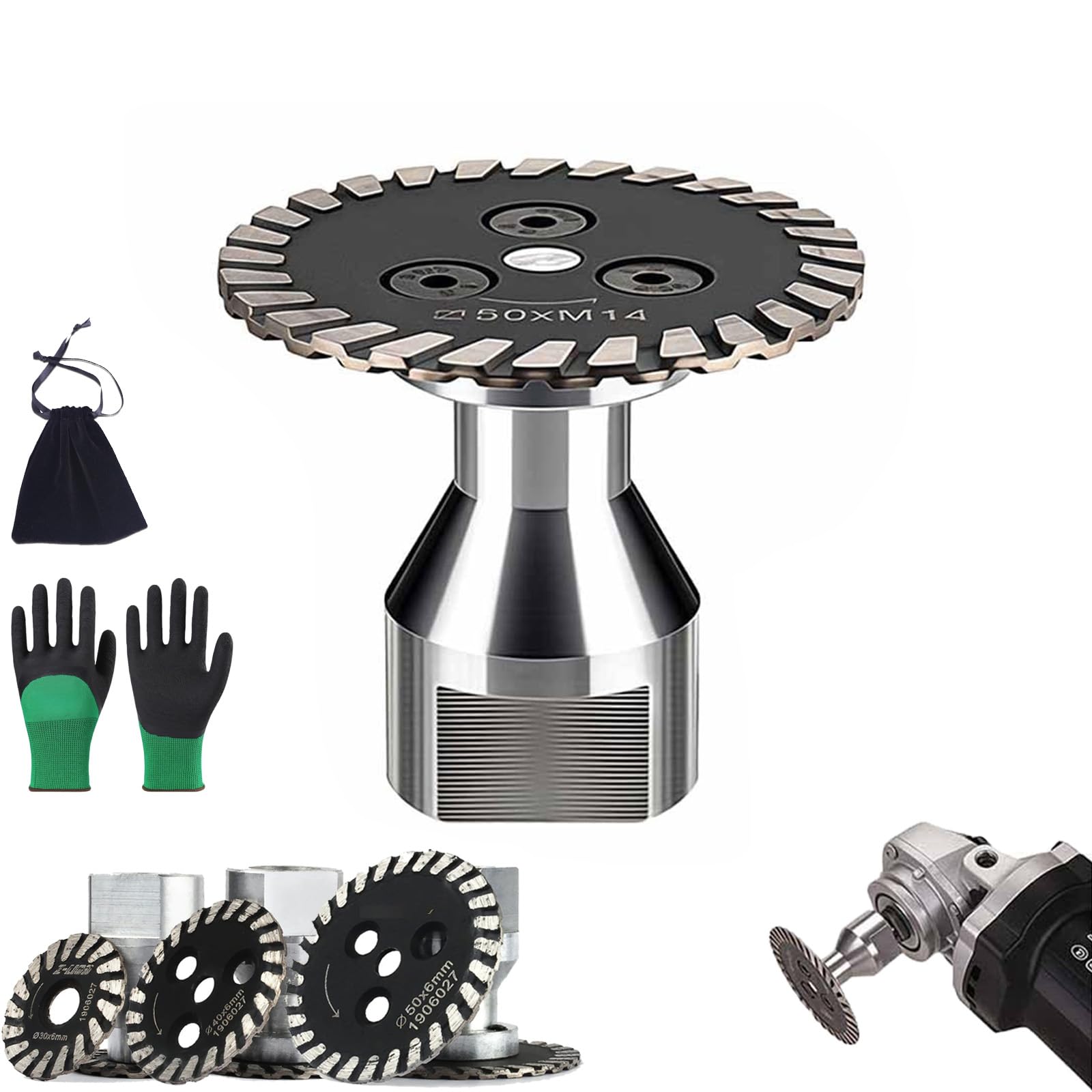 Diamond Carving Wheel, Precision High-Density Diamond Carving Wheel 30-50mm for Angle Grinder M14 Dry/Wet(50mm(1.97in))