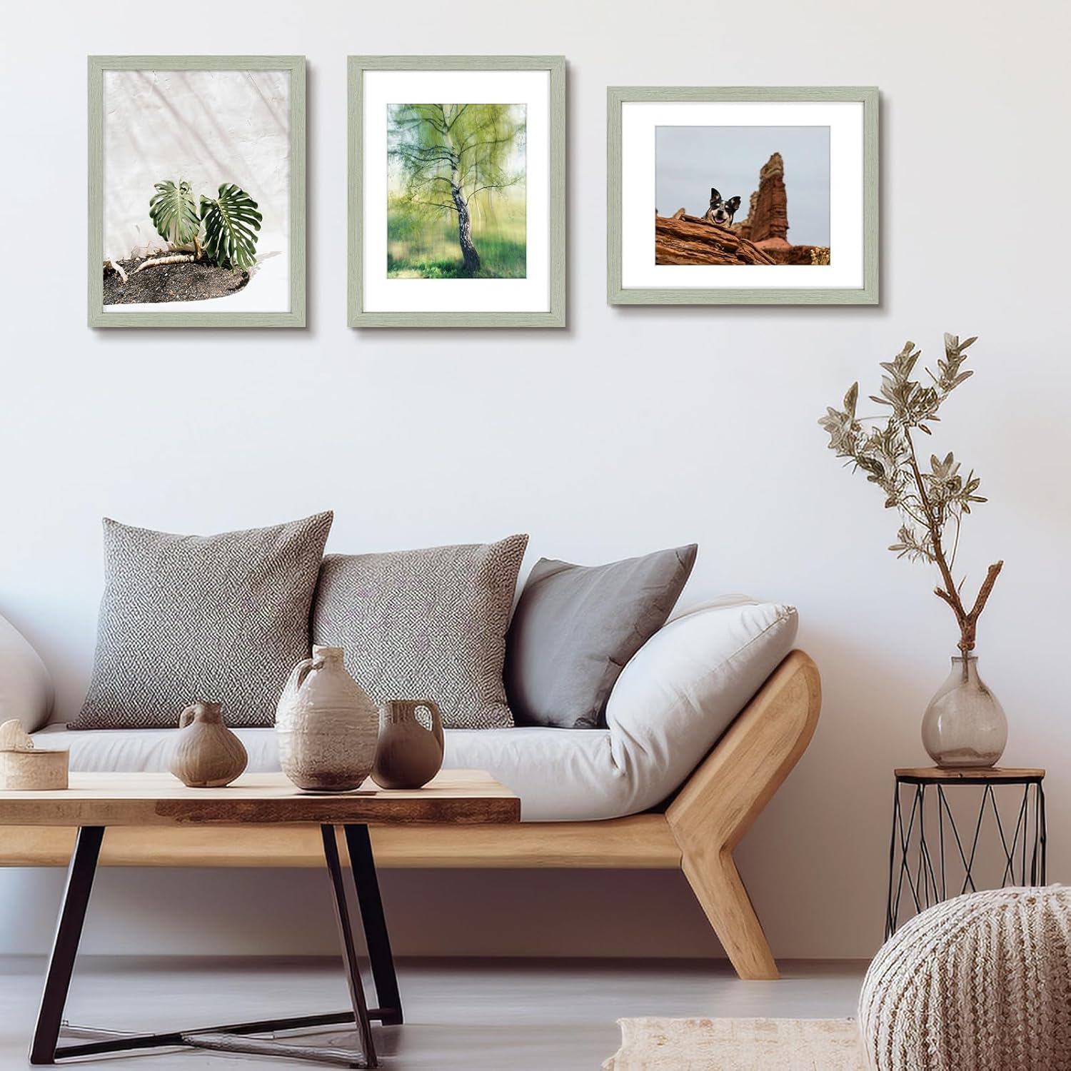 Golden State Art, 11x14 Picture Frame 6 Pack - Matted to 8x10 Photo With Plexiglass - Gallery Frame Set - Wall Mounting (Grey, 6 Pack)
