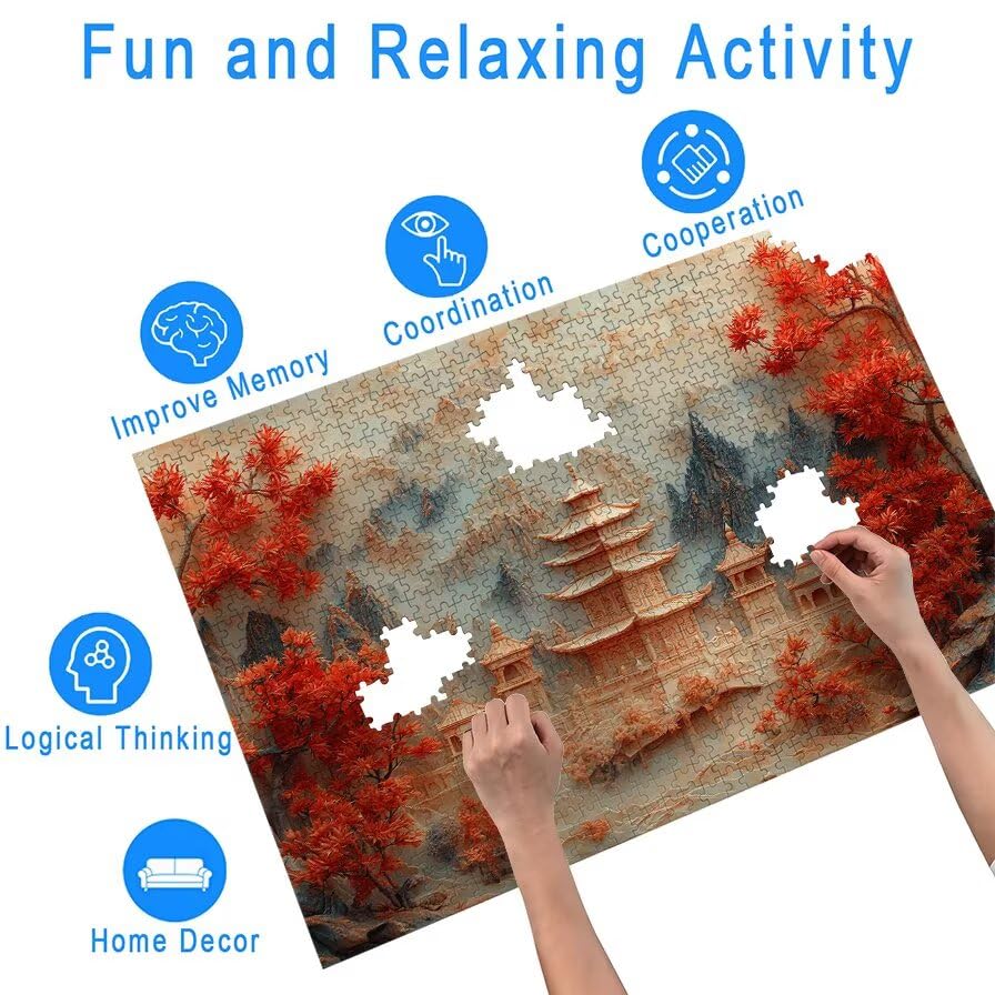 Puzzle 1500 Piezas Otoño para Adultos, Puzzle Paisajes de Madera con Caja Regalo para Adultos, Rompecabezas Desafiante para Toda la Familia, Rompecabezas para Regalo Mujer, Home Decoration, -4957