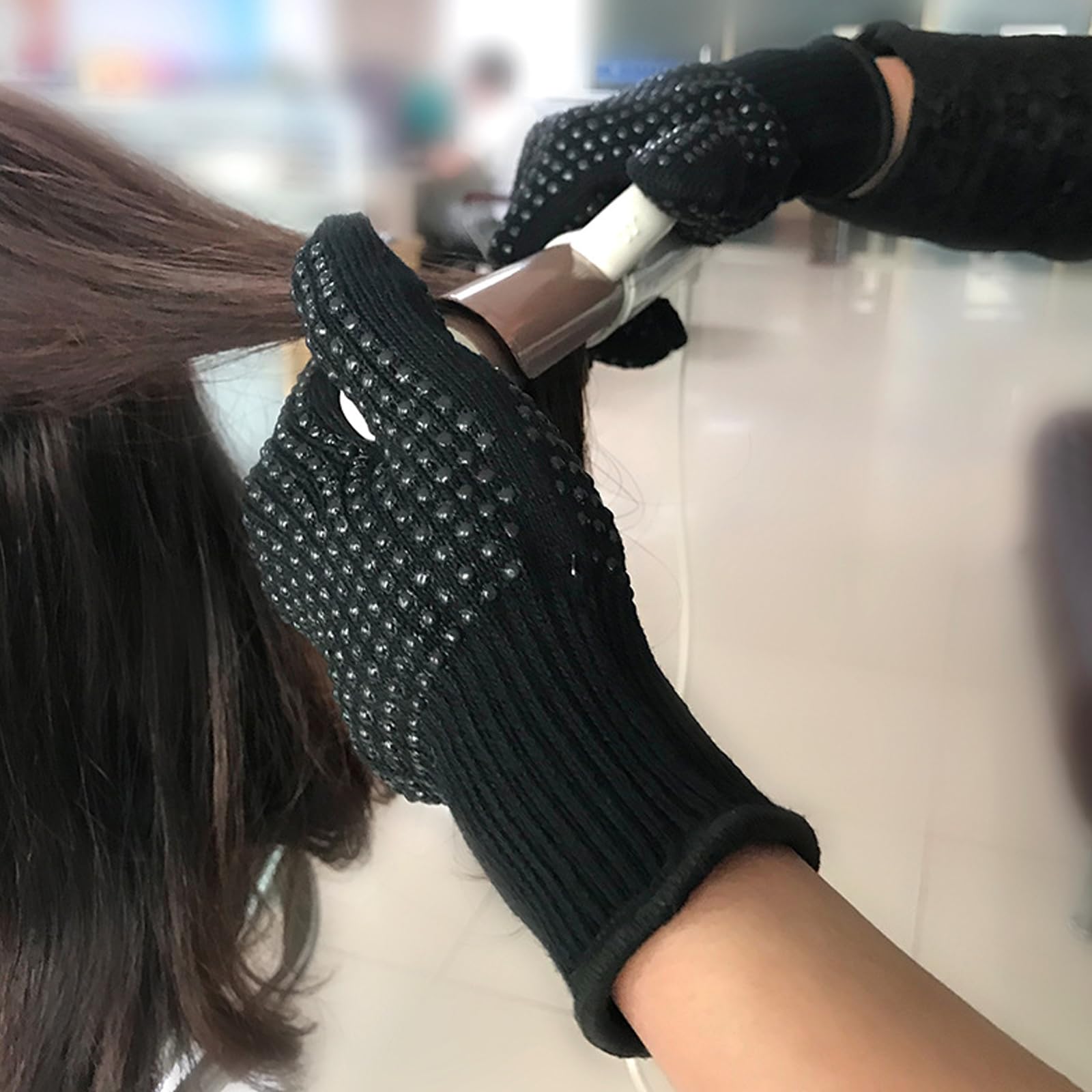 2 Gant Anti Chaleur,Gants professionnels résistants à la chaleur,Gants Résistants à la Chaleur,pour fer à friser pour coiffer les cheveux, pour lisseur boucleur,coiffure,fer à lisser et fer