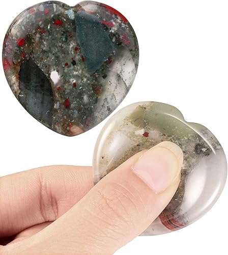 Miniatura 7 de SUNYIK Piedra natural tallada a mano para el pulgar, piedras pulidas en el bolsillo de la palma, cristal curativo para el día de San Valentín, en