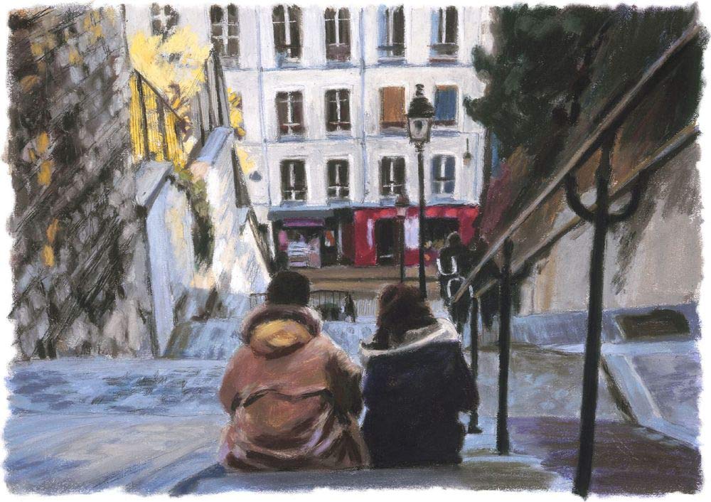 Amazon.co.jp: セイ・ハシモト「恋人たちの階段」 版画 : ホーム＆キッチン