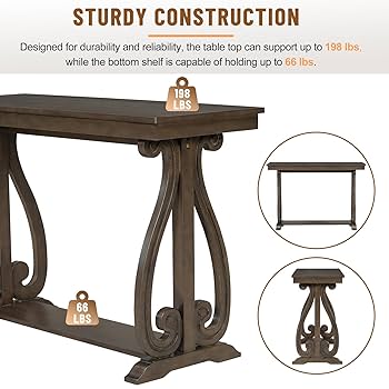 コーハウス テーブル Amazon.com: 48-Inch Vintage Console Table, Sofa Table Behind