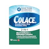 Colace 2-IN-1 Stool Softener & Stimulant Laxative Tablets, 10 Count, Gentle Constipation Relief In 6-12 Hours