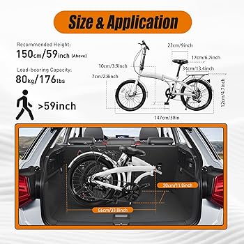 Amazon.com : DCEHKR 20-inch Foldable Bike Folding Bicycle with 7