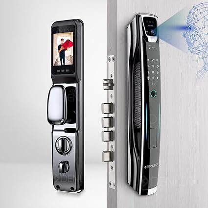 Denler DFLv5 Premium Smart Lock Digital Door Lock with LCD Display Wi-Fi Remote Location Unlock Using App, Fingerprint, RFID Card, PIN, Manual Key