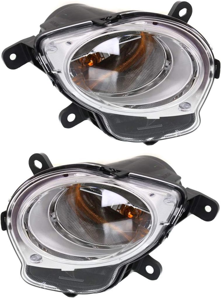 CarLights360: For Fiat 500 Front Signal/Corner Light 2012-2019 Pair Driver and Passenger Side | w/Bulbs | CAPA Certified | Convertible/Hatchback | w/Chrome Trim | FI2532100 FI2533100