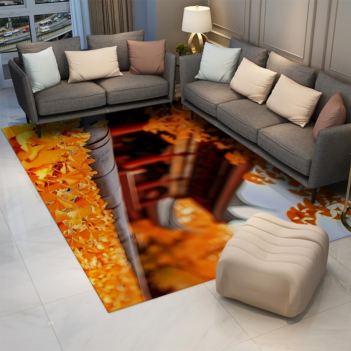 Tapis résistant aux taches et lavable pour salon moderne 80x150